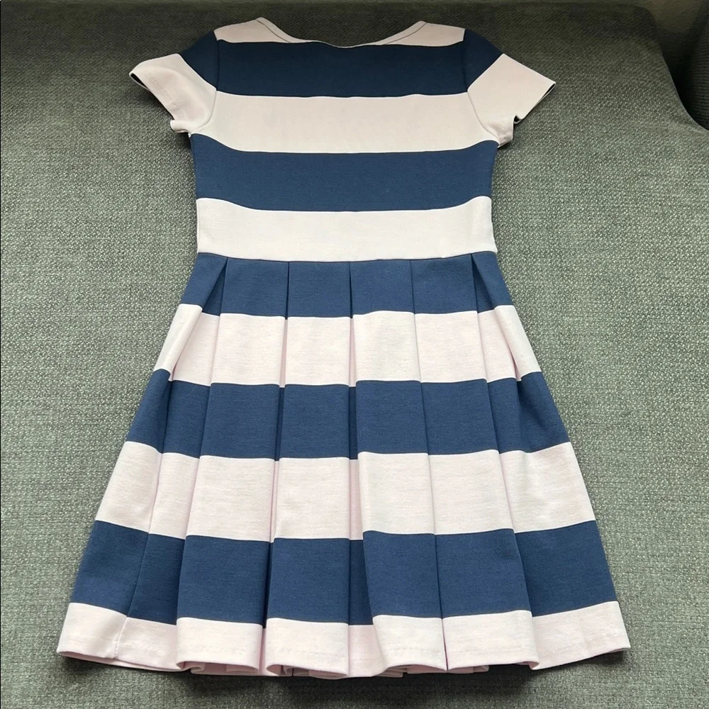Ralph Lauren Navy and Light Pink Striped Dress